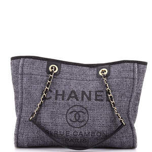 Chanel Small Deauville Tote Raffia with Glitter Detail
